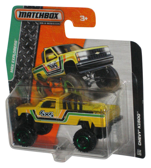 Matchbox MBX Explorers (2014) Yellow Chevy K1500 4x4 Truck 112/120 - (Short Card)