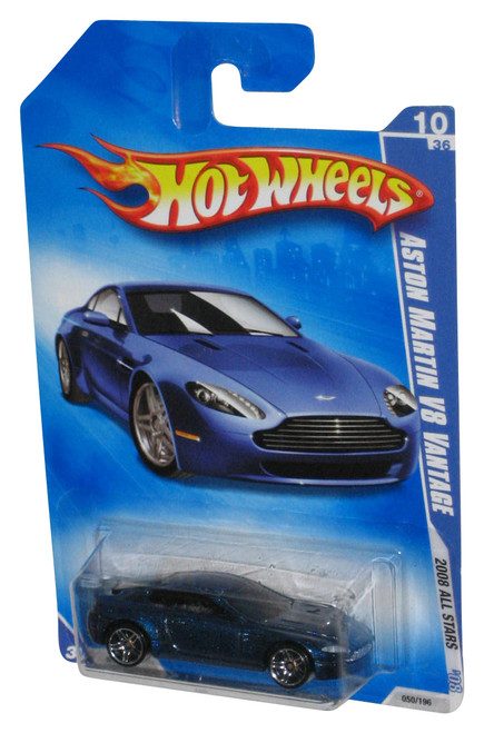 Hot Wheels 2008 All Stars Blue Aston Martin V8 Vantage Car 050/196