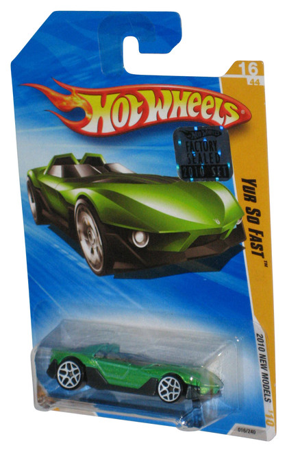 Hot Wheels 2010 HW Premiere 17/52 Green Yur So Fast Toy Car 17/214 - (Factory Sealed Sticker)
