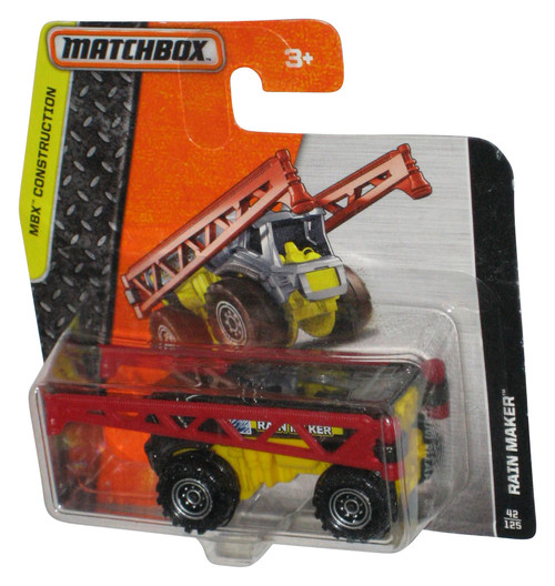 Matchbox MBX Construction (2015) Red & Yellow Rain Maker Toy 42/125 - (Short Card)