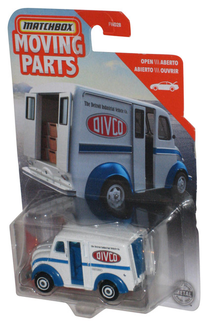 Matchbox Moving Parts (2019) White & Blue Divco Milk Truck Toy