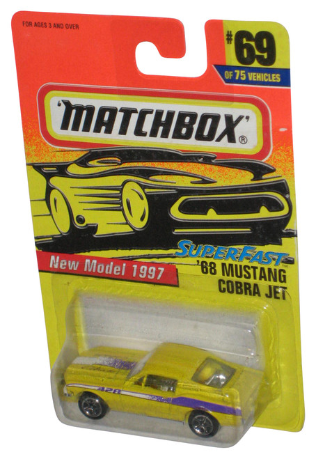 Matchbox Superfast New Model 1997 Yellow '68 Mustang Cobra Jet Car #69/75