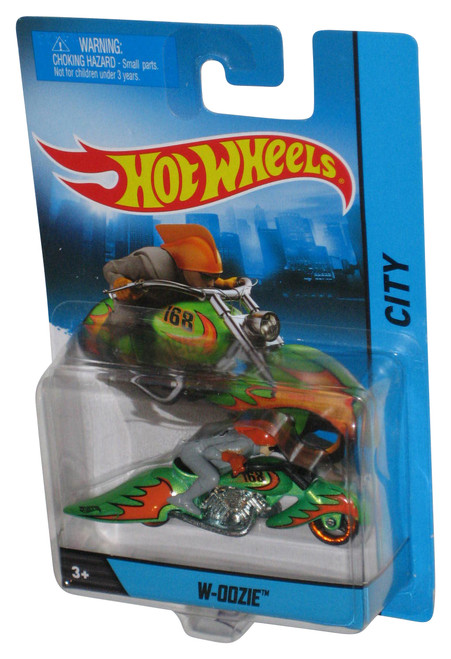 Hot Wheels City W-Oozie (2013) Mattel Green Toy Bike w/ Figure