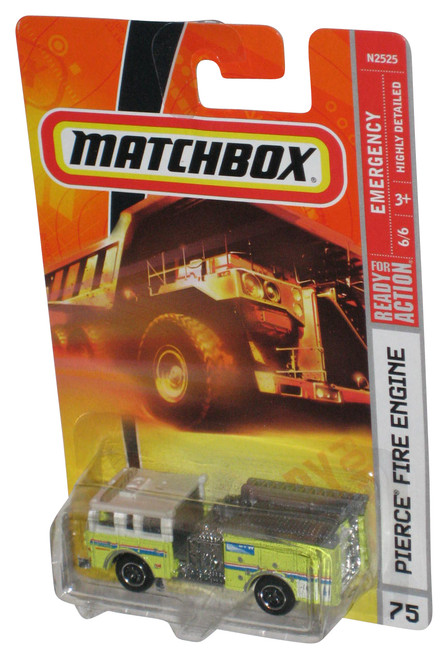 Matchbox Emergency 6/6 (2008) Yellow Pierce Fire Engine Toy Truck #75