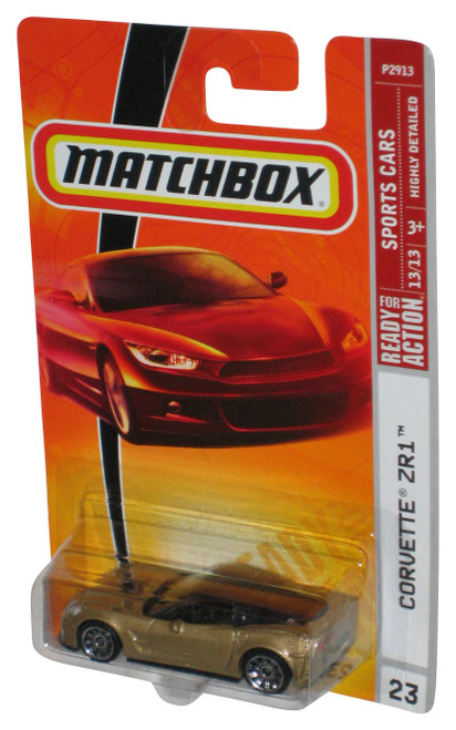 Matchbox Sports Cars 13/13 (2008) Gold Corvette ZR1 Toy Car #23