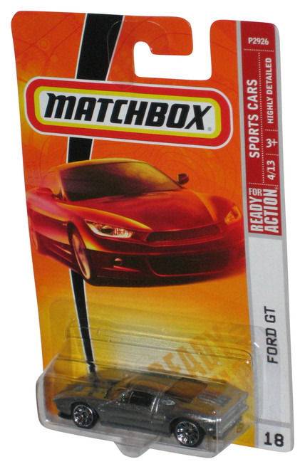 Matchbox Sports Cars 4/13 (2008) Silver Ford GT Toy Car #18