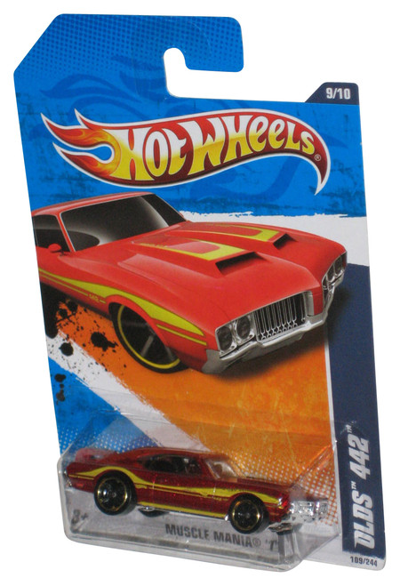 Hot Wheels Muscle Mania '11 9/10 (2010) Red Olds 442 Toy Car 109/244
