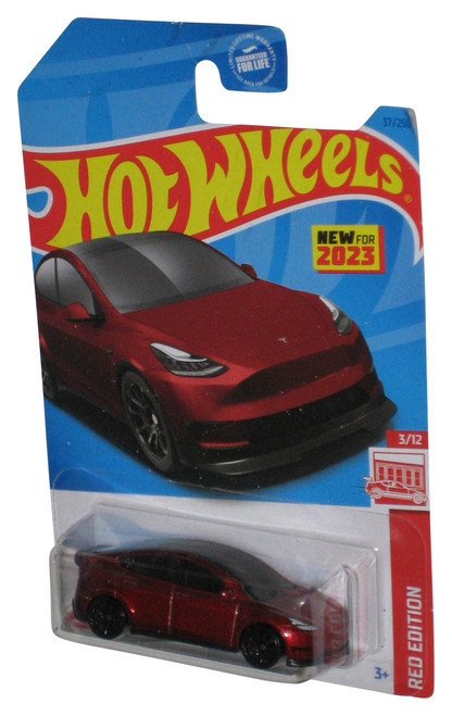 Hot Wheels Red Editions 3/12 (2023) Tesla Model Y Car 37/250 - (Cracked Plastic)