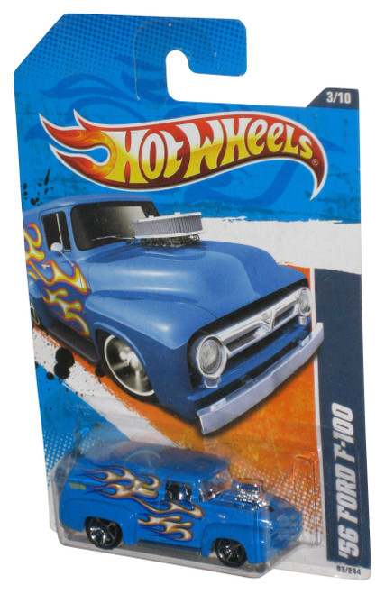 Hot Wheels Heat Fleet '11 3/10 Blue '56 Ford F-100 Toy Car 93/244