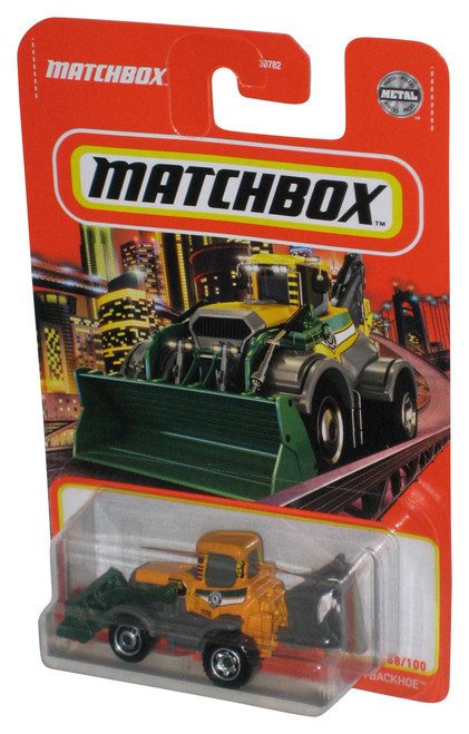 Matchbox MBX Backhoe (2021) Mattel Green & Yellow Toy Vehicle 68/100