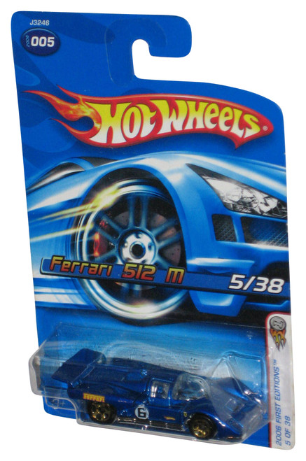 Hot Wheels 2006 First Editions 5/38 Blue Ferrari 512 M Toy Car #005