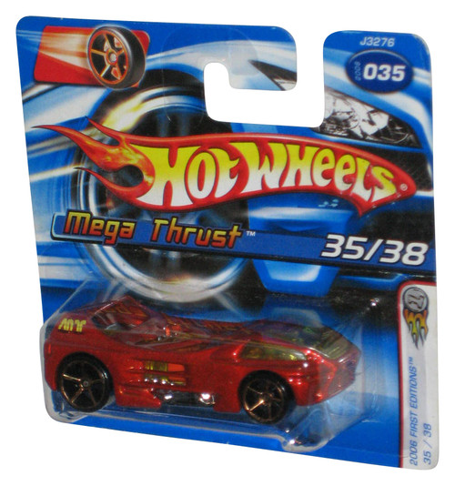 Hot Wheels 2006 First Editions 35/38 Red Mega Thrust Toy Car #035 - (Short Card)