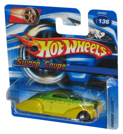 Hot Wheels Swoop Coupe (2006) Yellow & Green Toy Car 136/223 - (Short Card)