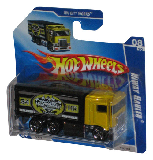 Hot Wheels HW City Works 08/10 '09 Black & Yellow Hiway Hauler Toy Truck 114/190 - (Short Card)