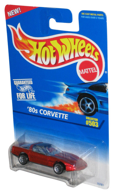Hot Wheels '80s Corvette (1995) Mattel Red Collector Car #503 - (Wire Spoke Wheels)