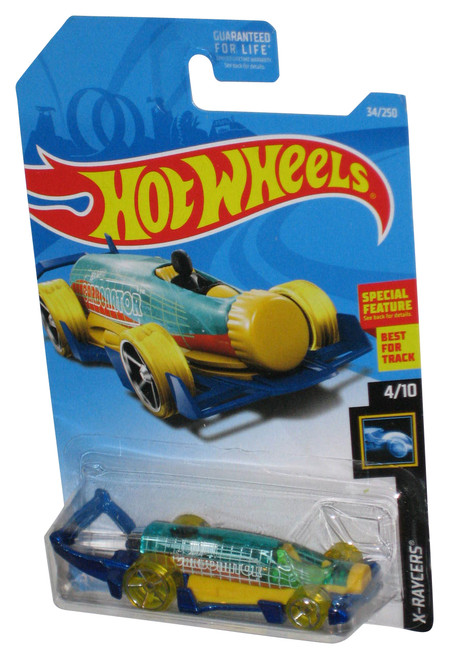 Hot Wheels X-Raycers 4/10 (2017) Green Blue & Yellow Carbonator Car 34/250