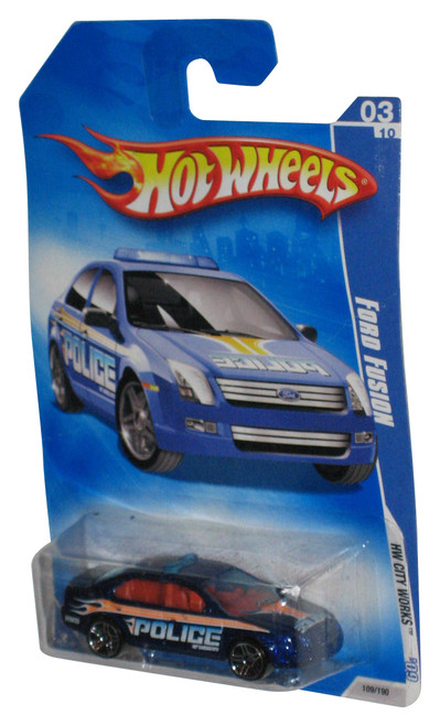 Hot Wheels HW City Works '09 Blue Police Ford Fusion (2008) Toy Car 109/190