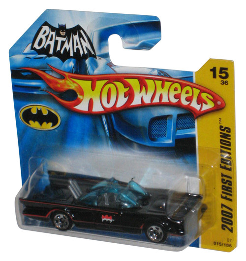 Hot Wheels 2007 First Editions 15/36 (2006) Black TV Batmobile Car 015/156 - (Short Card)