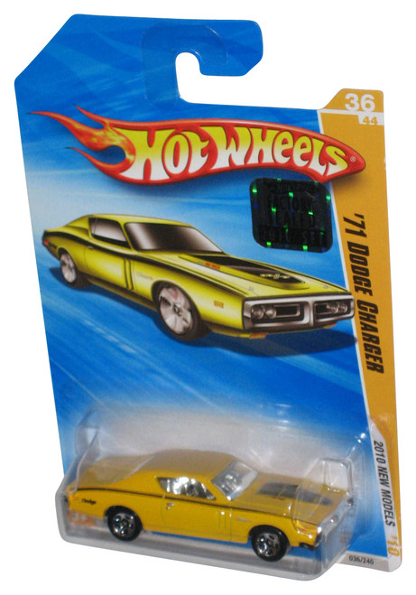 Hot Wheels 2010 New Models 36/44 Yellow '71 Dodge Charger Car 036/240 - (Factory Sealed Sticker)