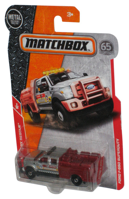 Matchbox MBX Rescue 3/30 (2017) Silver & Red Ford F-550 Superduty Truck Toy 45/125