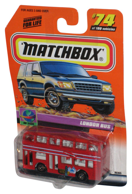Matchbox On Tour (1999) Mattel Red London Bus Toy #74/100 - (Dented Plastic)