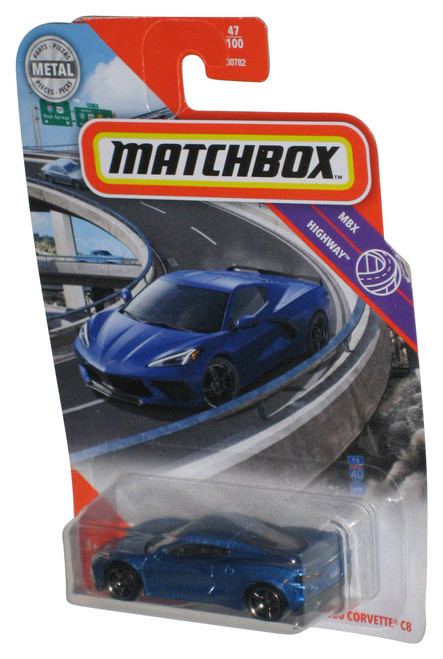 Matchbox MBX Highway (2020) Blue 2020 Corvette C8 Toy Car 47/100