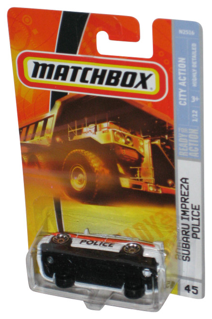 Matchbox City Action 1/12 (2007) White Subaru Impreza Police Toy Car #45