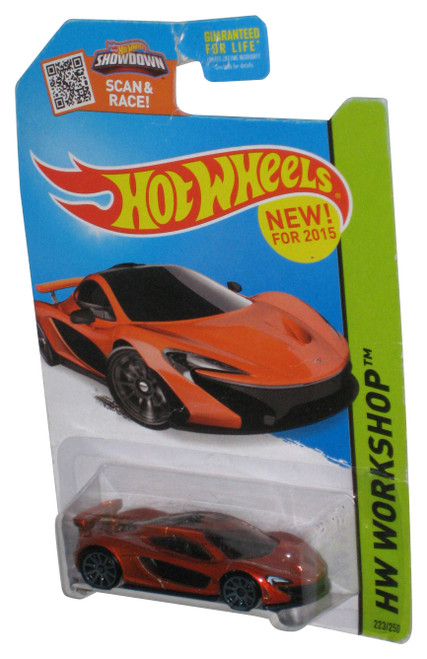 Hot Wheels Showdown HW Workshop (2013) Orange McLaren P1 Toy Car 223/250 - (Damaged Card)