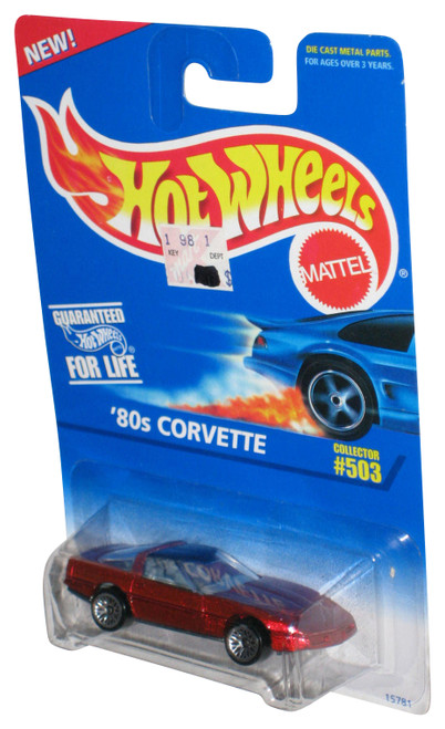Hot Wheels '80s Corvette (1995) Mattel Collector Red Toy Car #503 - (Wire Spoke Wheels)