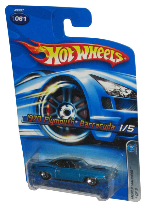 Hot Wheels Mopar Madness 1/5 (2006) Blue 1970 Plymouth Barracuda Toy Car #061