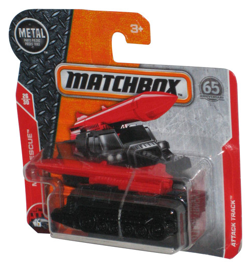 Matchbox MBX Rescue 26/30 (2017) Black Attack Track Toy Tank w/ Missile 83/125 - (Short Card)