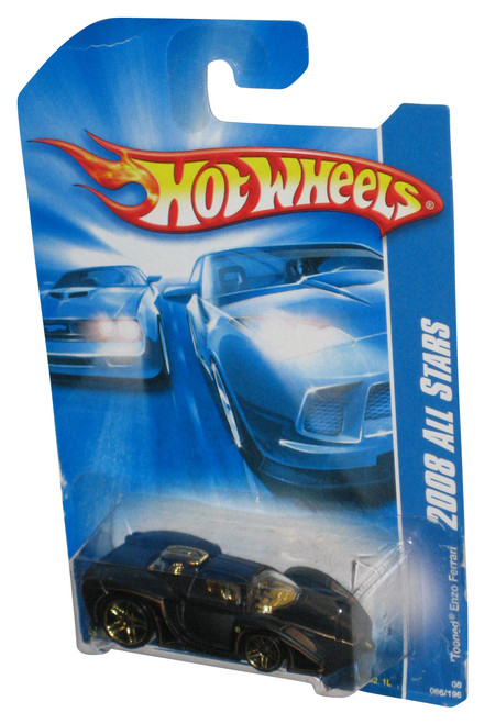 Hot Wheels 2008 All Stars Black Tooned Enzo Ferrari Car 066/196 - (Card Minor Wear)