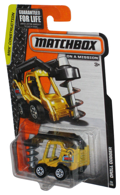 Matchbox MBX Construction (2014) Yellow Drill Digger Toy 44/120