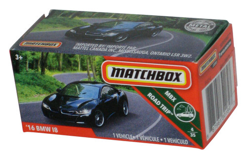 Matchbox Power Grabs Box MBX Road Trip (2018) Black '16 BMW I8 Toy Car 4/35