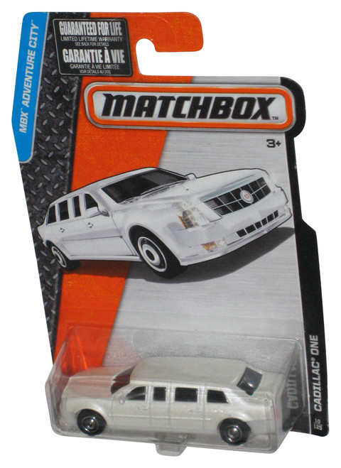 Matchbox MBX Adventure City (2015) White Cadillac One Toy Car 10/125 - (Cracked Plastic)