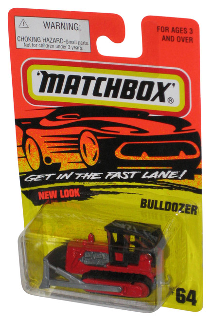 Matchbox Get In The Fast Lane (1995) New Look Red Bulldozer Toy #64