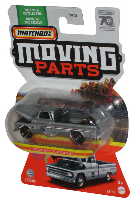 Matchbox Moving Parts (2023) Silver 1964 Chevy C10 Pickup Toy Truck 28/54