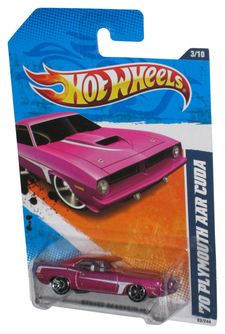 Hot Wheels Street Beasts '11 Magenta Pink '70 Plymouth Aar Cuda Car 83/244