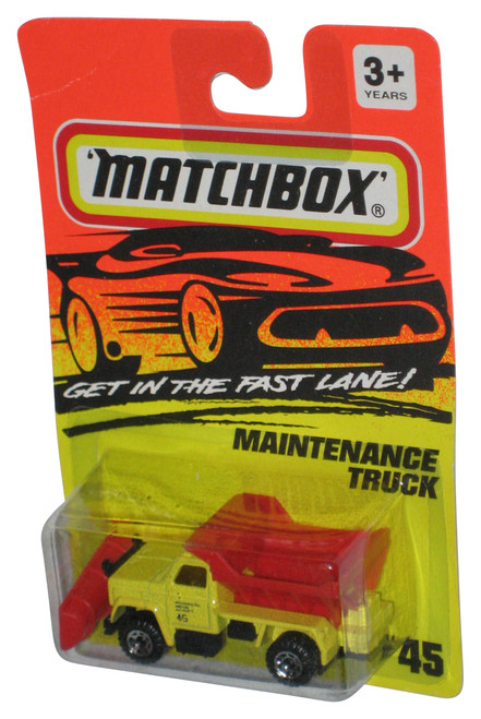 Matchbox Get In The Fast Lane (1993) Yellow & Red Maintenance Truck #45