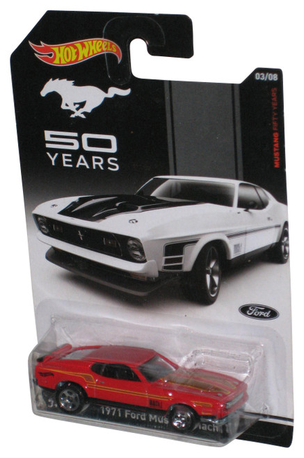 Hot Wheels 50 Years (2013) Mattel Red 1971 Ford Mustang Mach 1 Car 3/8