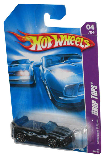 Hot Wheels Drop Tops 4/4 (2007) Black Mitsubishi Eclipse Toy Car 084/156