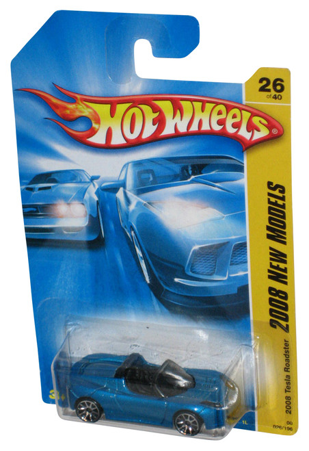 Hot Wheels 2008 New Models 26/40 Blue 2008 Tesla Roadster Toy Car 026/196