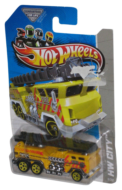 Hot Wheels HW City (2012) Yellow 5 Alarm Toy Truck 11/250 - (Damaged Card)