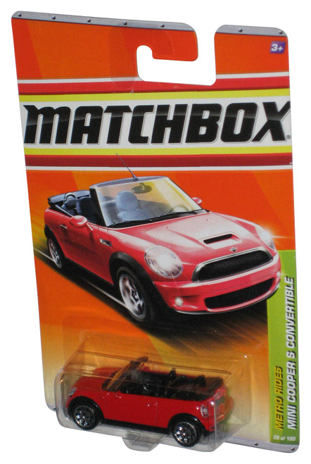 Matchbox Metro Rides (2010) Red Mini Cooper S Convertible Toy Car 28/100