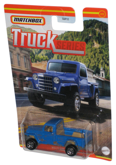 Matchbox Truck Series (2021) Blue Willys Jeep Pickup 4x4 Toy 7/12