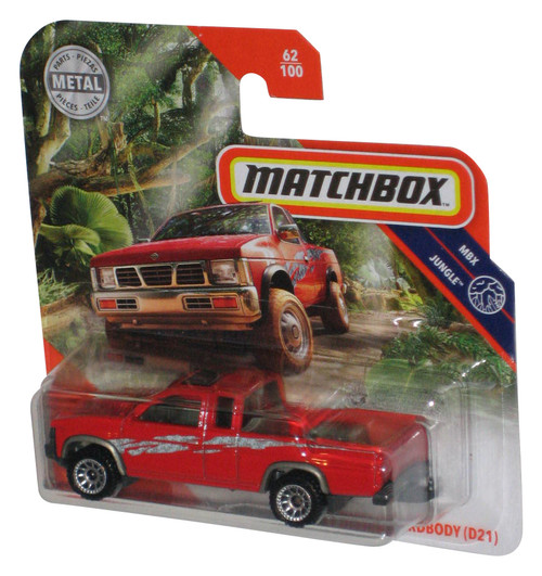 Matchbox MBX Jungle (2019) Red '95 Nissan Hardbody D21 Toy Truck 62/100 - (Short Card)