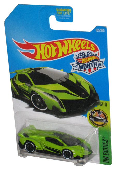 Hot Wheels HW Exotics 6/10 (2018) Green Lamborghini Veneno Car 165/365 - (Month Card)