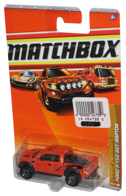 Matchbox Desert Endurance (2009) Orange Ford F-150 SVT Raptor Toy Truck 85/100