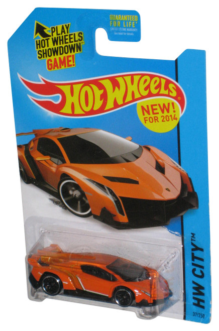 Hot Wheels HW City (2014) Orange Lamborghini Veneno Toy Car 37/250