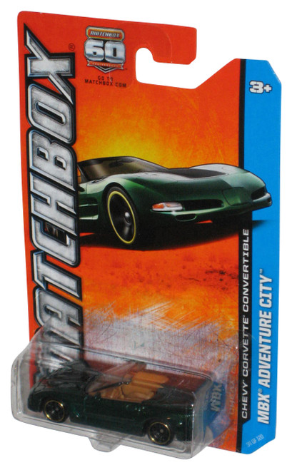 Matchbox MBX Adventure City (2012) Green Chevy Corvette Convertible Car 34/120